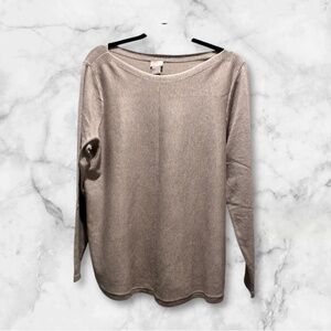 Chico' Pullover Sweater Shirrtail Bateau Neck NWT